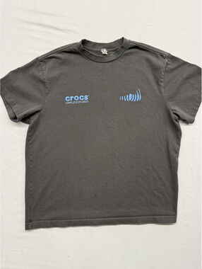 Crocs ComplexCon 2025 Staff Graphic T Shirt Grey Heavyweight Cotton Mens Small